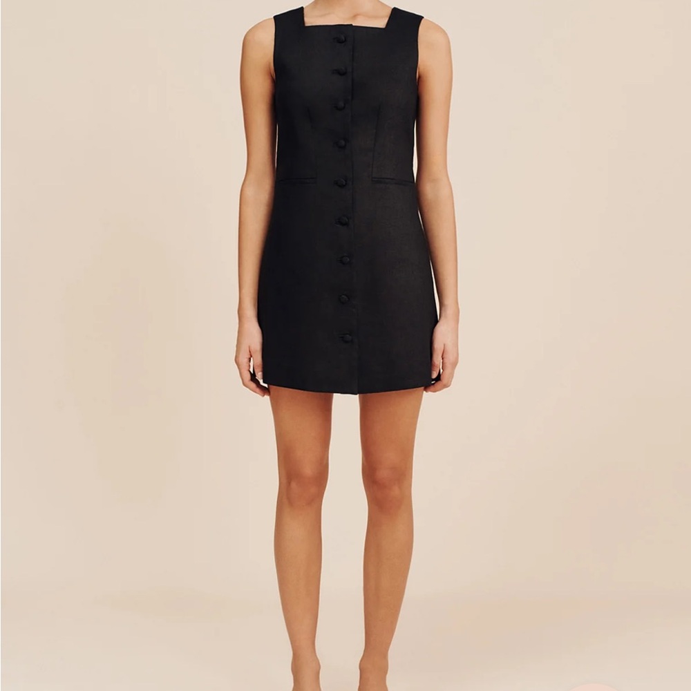 Posse Linen little black dress NWT - Picture 3 of 7